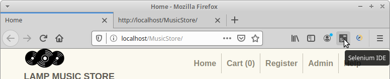 localhost lampmusicstore - Selenium Browser Plugin