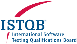 ISTQB logo with a red curved line above the blue text “ISTQB” and “International Software Testing Qualifications Board” written below in smaller letters.