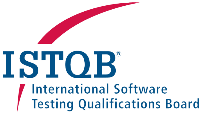 ISTQB logo with a red curved line above the blue text “ISTQB” and “International Software Testing Qualifications Board” written below in smaller letters.